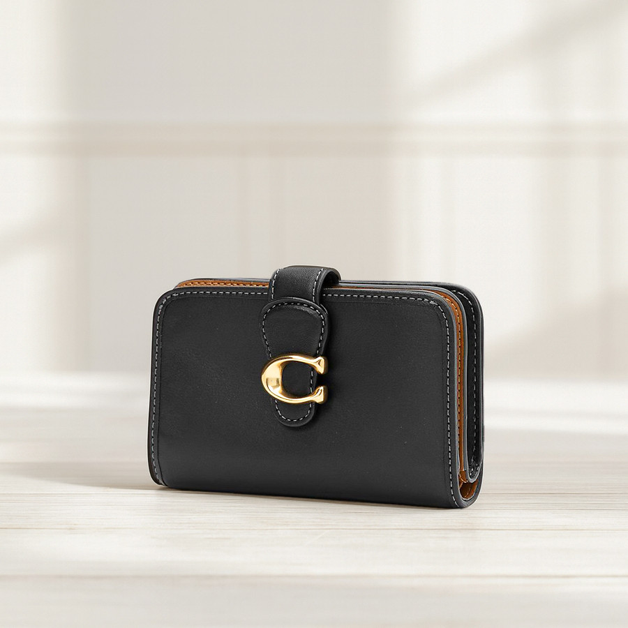 COACH Tabby Medium Wallet Leather Black CA193 outlet New F/S