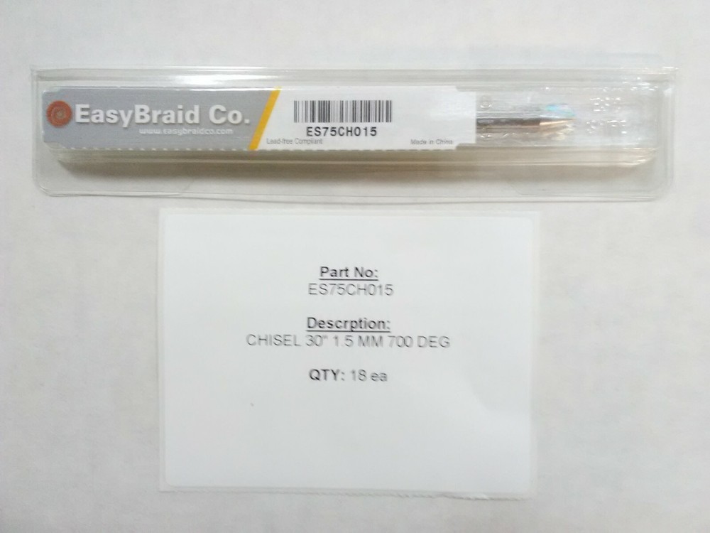 Easybraid Solder Tip ES75CH015 CHISEL 30" 1.5 MM 700 DEG