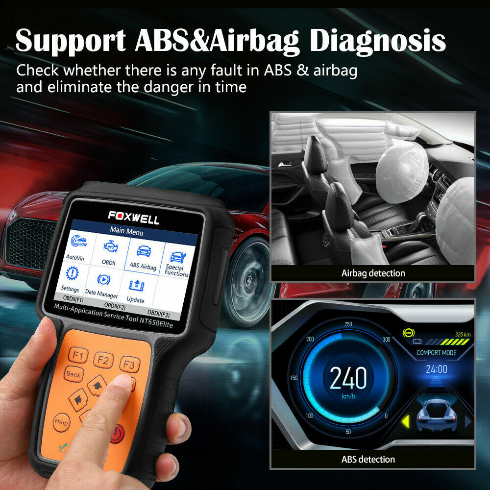 Automotive OBD2 Scanner Car Diagnostic Tool Code Reader ABS SRS DPF TPMS ESP SAS