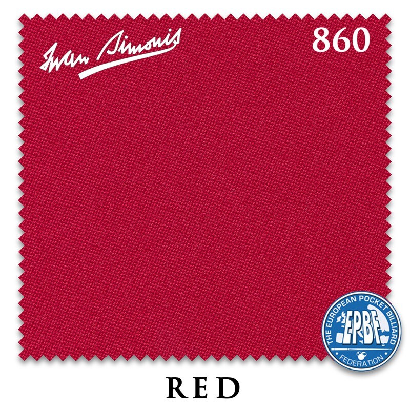 10' Simonis 860 Pool Table Cloth - Red - AUTHORIZED DEALER