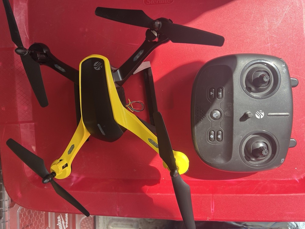 Sharper Image Yellow Black Quadcopter Drone with Controller