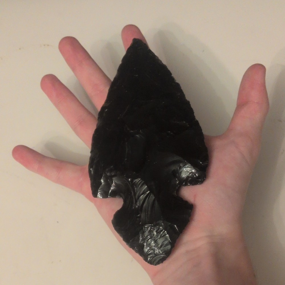 large obsidian arrow head