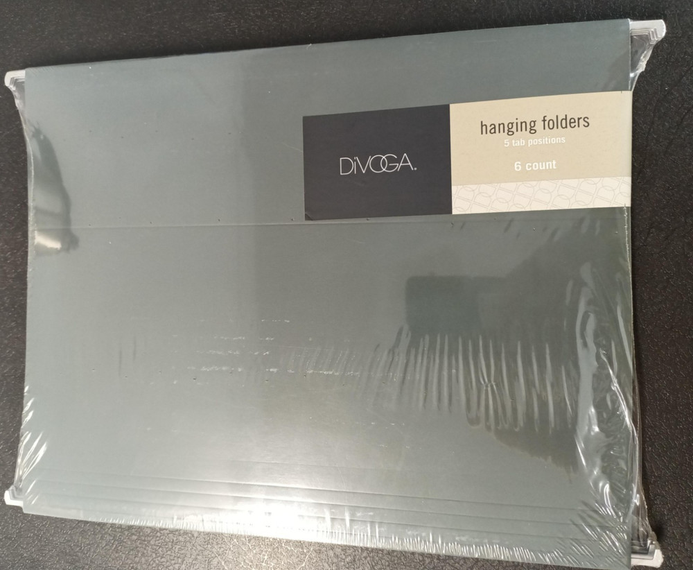 New Divoga Hanging Folders Gray 6 Count