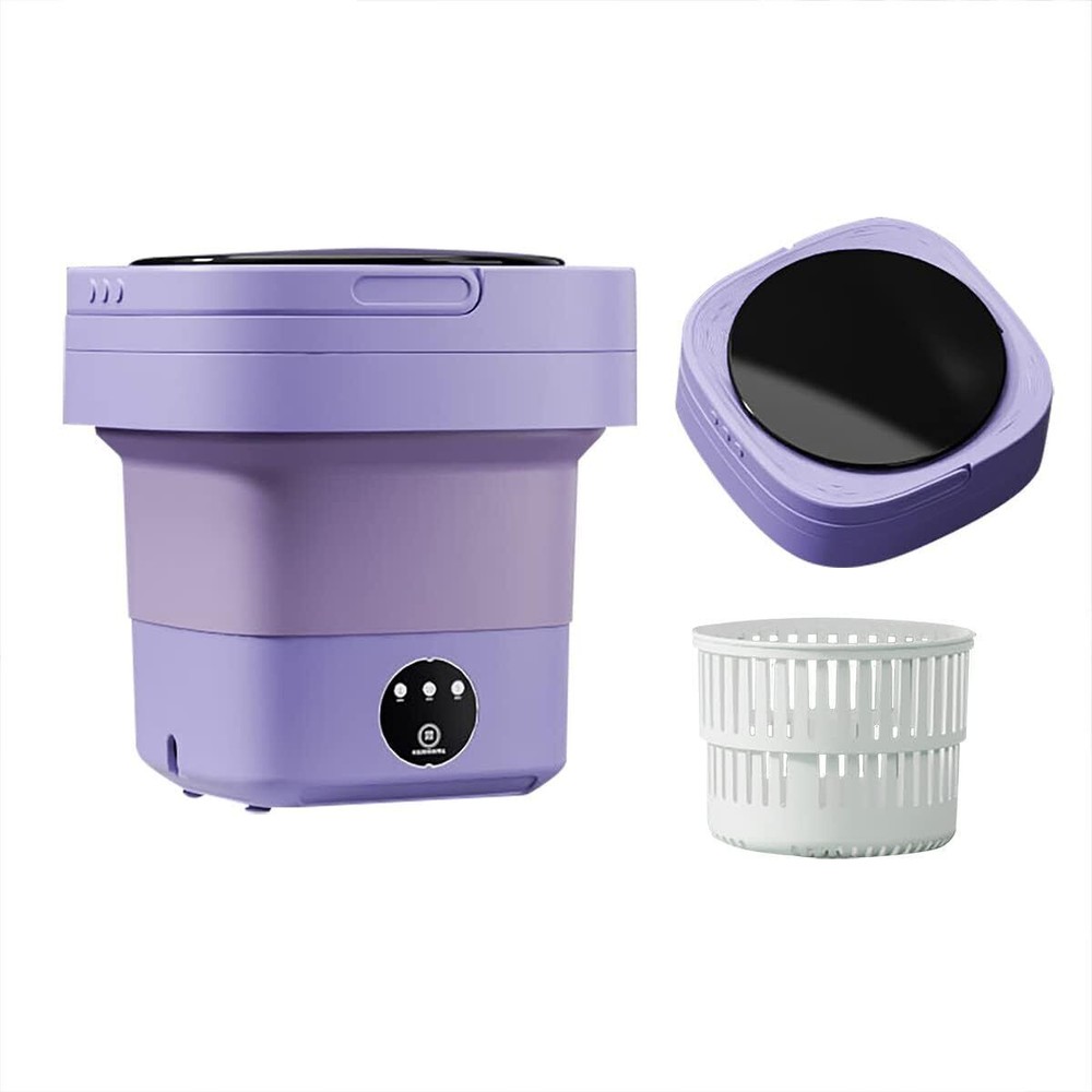 36W Portable Folding Mini Washers - Quick Spin Dry, Timer, Travel-Friendly