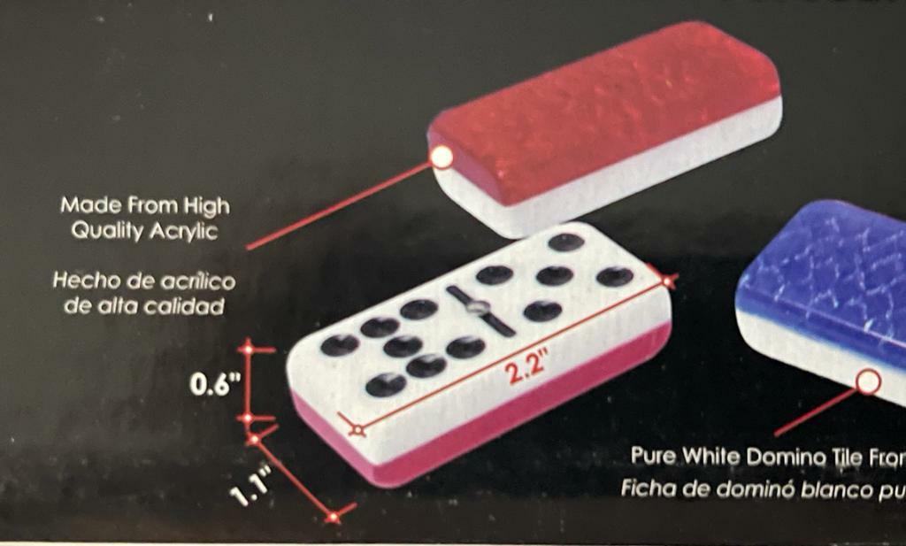 Cuban Domino Game Profesional Doble Nine, Domino Doble Nueve Cubano red/blue/gre