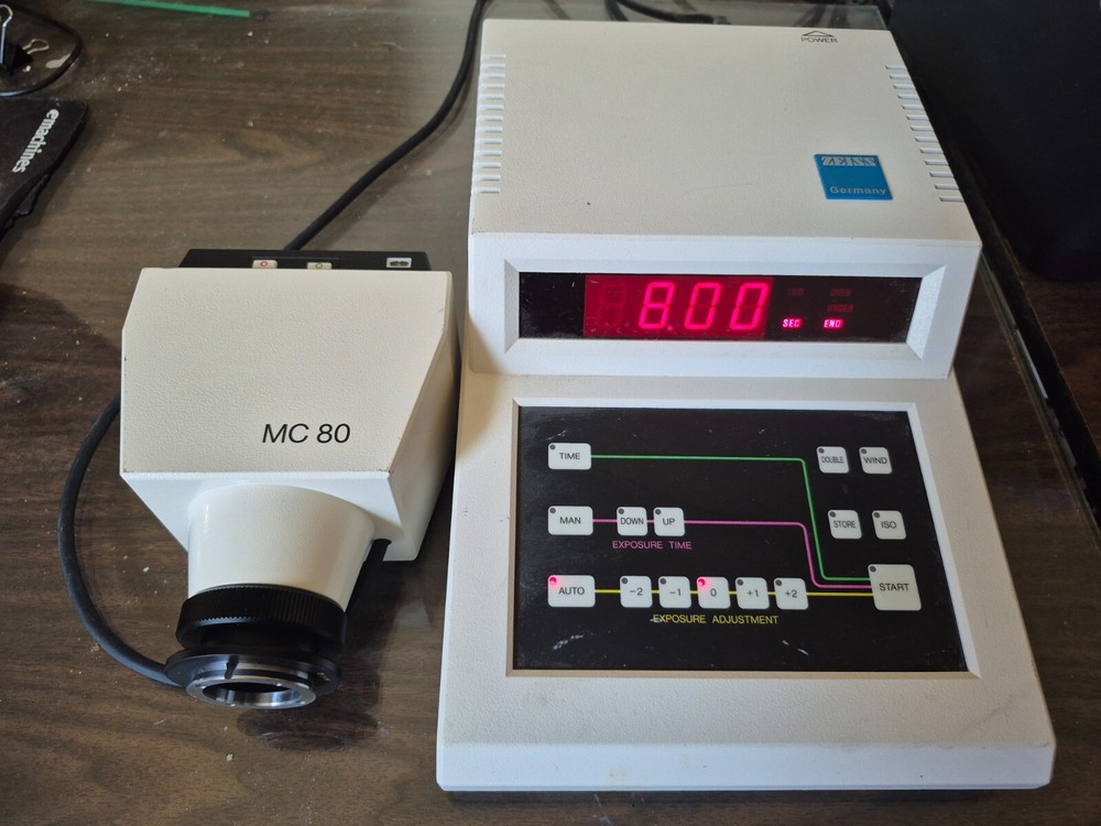 Carl Zeiss MC-80 Microscope Camera Exposure Controller w/ Camera, Cord & Cable