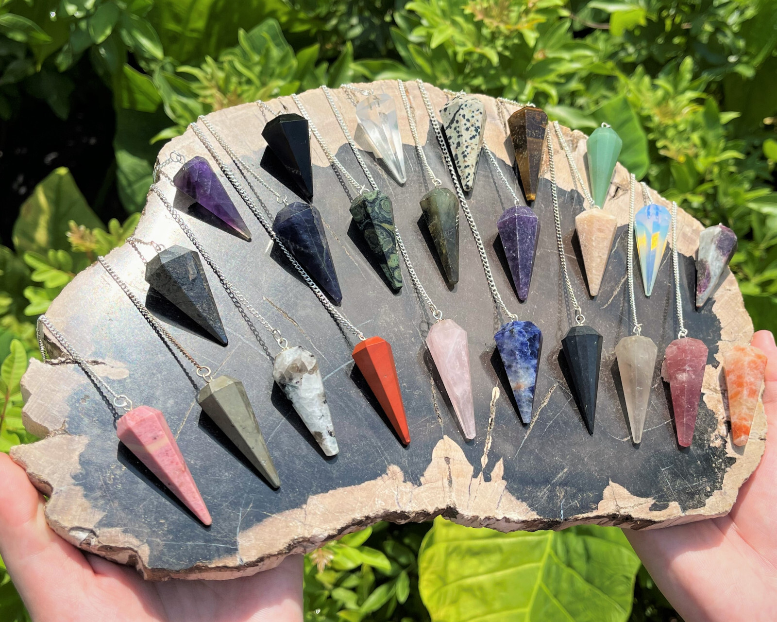 Crystal Gemstone Pendulums - Natural Faceted Pendulum (Dowsing, Divination)