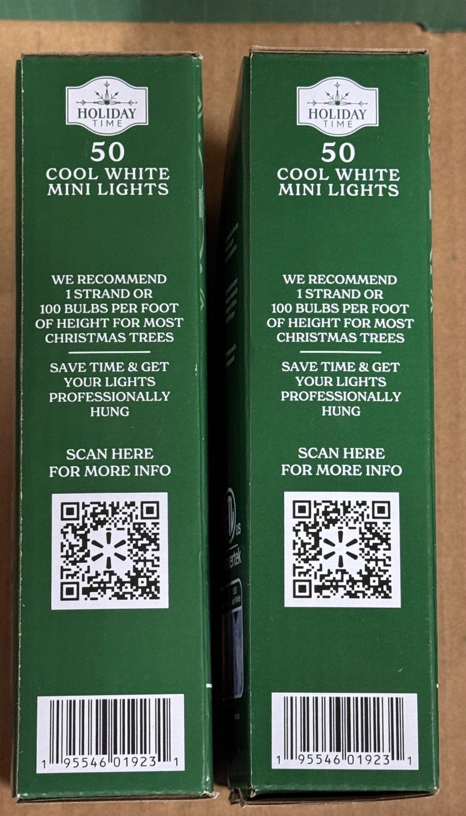 (2) NEW Holiday Time 50ct COOL WHITE Led Lights GREEN Wire Wedding 100 Total