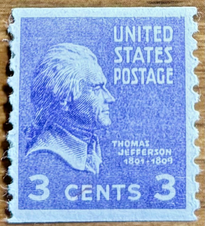 Scott #807, 3c Thomas Jefferson Stamp MNH
