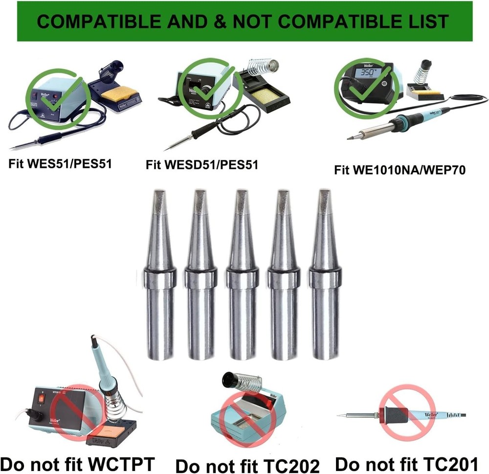 Quality Replacement Chisel Soldering Tips Pack for Weller