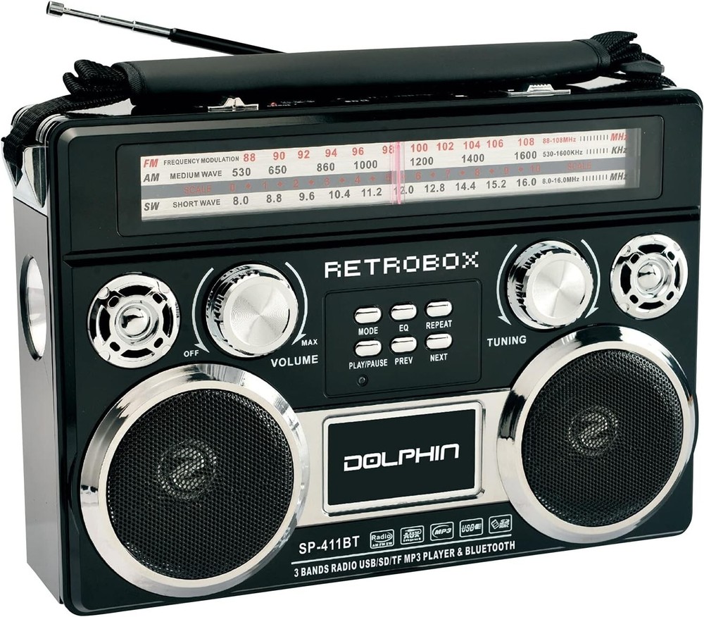 Dolphin Audio Retrobox Portable Bluetooth Speaker (Black)