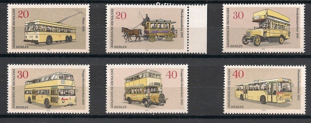 Berlin Stamps 1973 Buses Stamp Set UMM