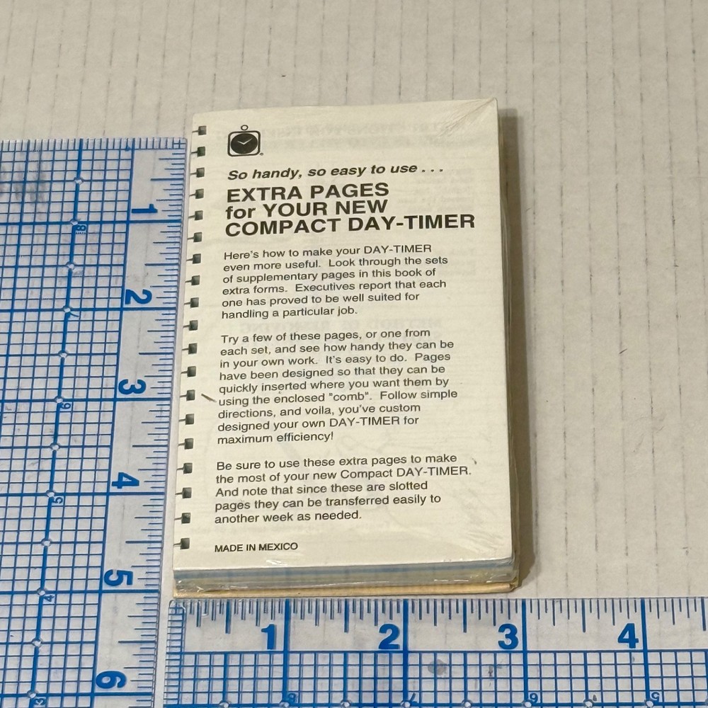 Day-Timer Organizer-Assortment Extra Pages COMPACT SIZE Planner Refill 3 Avail.