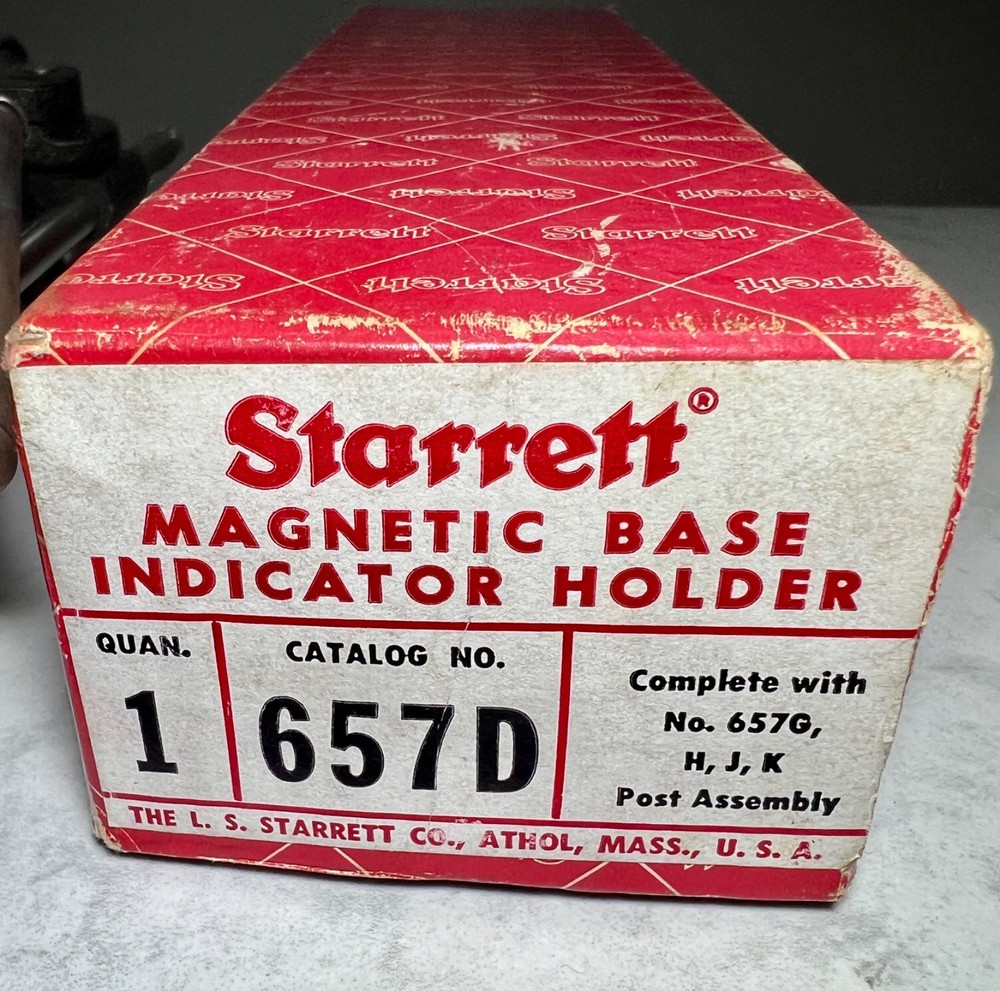 Starrett 657D Magnetic Base Indicator Holder 25-441 Dial Indicator Set Boxes USA