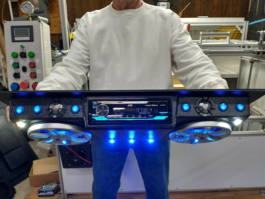 GOLFCART UTV TRACTOR UNIVERSAL EMPTY CONSOLE HOUSING NO STEREO RADIO NO SPEAKERS