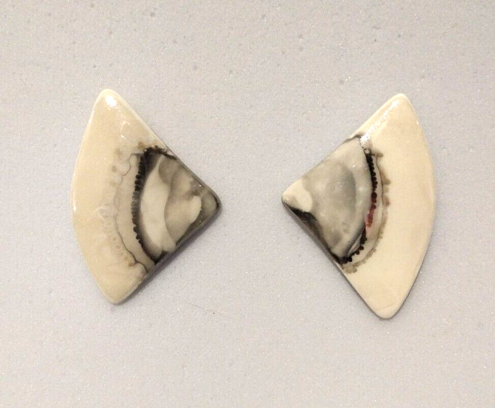 Gray Ceramic Earrings - Watercolor Studs