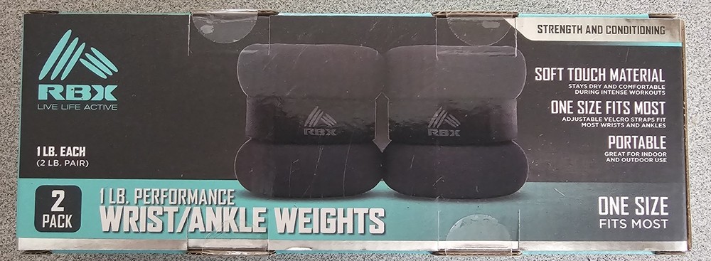 New! RBX 1 LB Performance Adjustable Ankle & Wrist Weights (2 lbs Total)