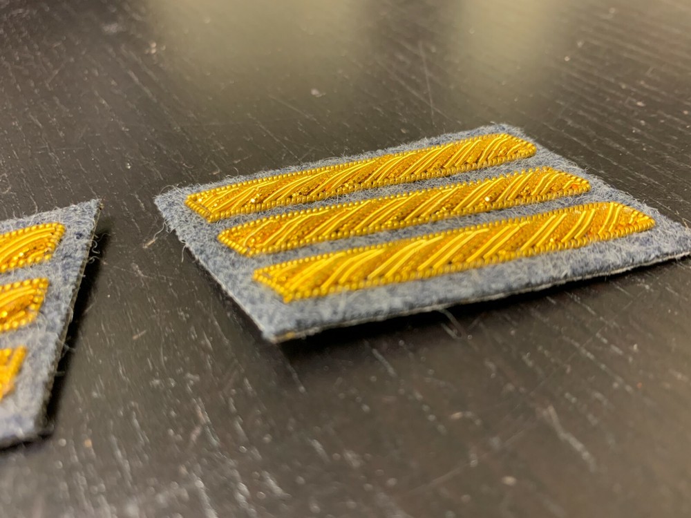 CSA Gold Embroidered Captains Bars - MEDIUM GREY Background Pair - NEW