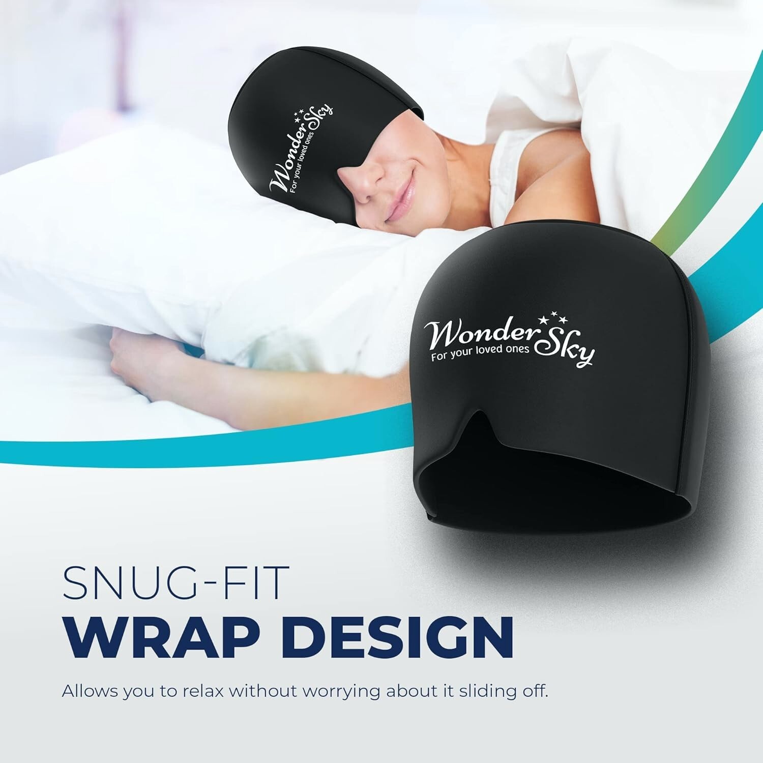 Headache and Migraine Relief Cap Top Coverage Ice Head Wrap Cold Therapy Medium