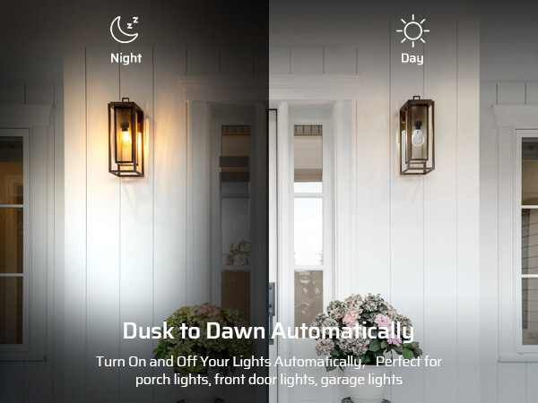 DEWENWILS Dusk to Dawn Light Sensor Socket with Timer Light Socket Indoor/Outdoo
