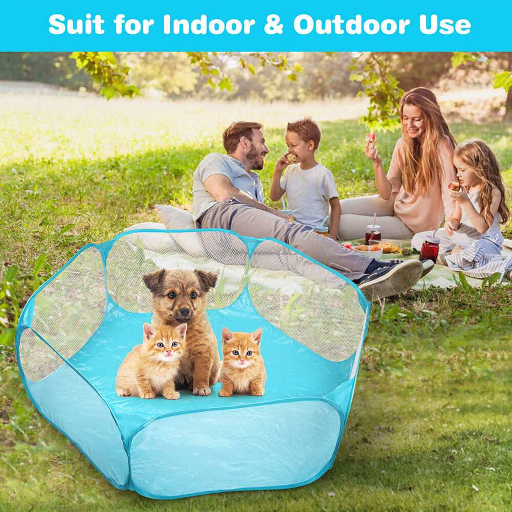 Small Animals Tent Cage Breathable Pet Playpen Pop Open Exercise Fence Rabbits