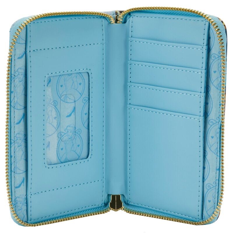 Loungefly Disney Cinderella Princess Scenes Jaq Gus & More Zip Around Wallet NWT