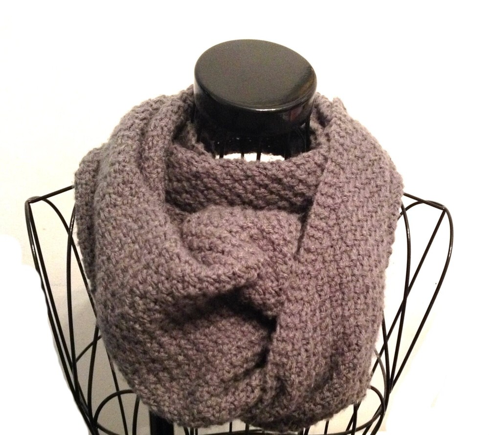 Knitting Pattern Moss Stitch, Knit Scarf Infinity or Long Scarf Printed Pattern