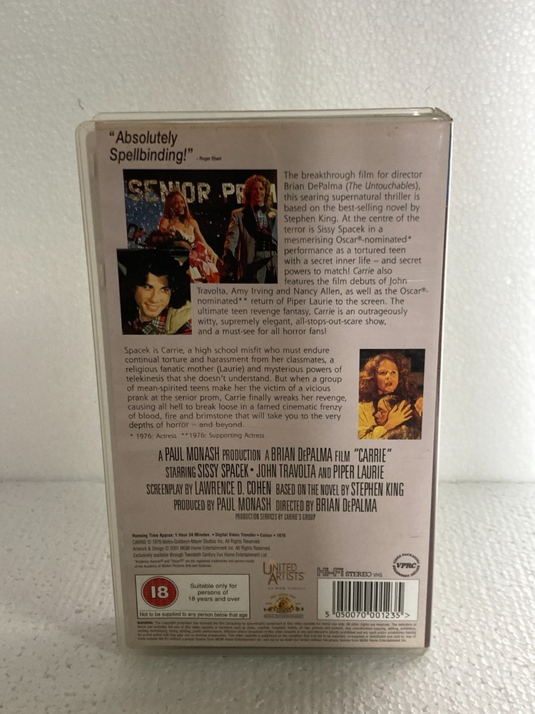Carrie - VHS - Tape - Next Work Day Post