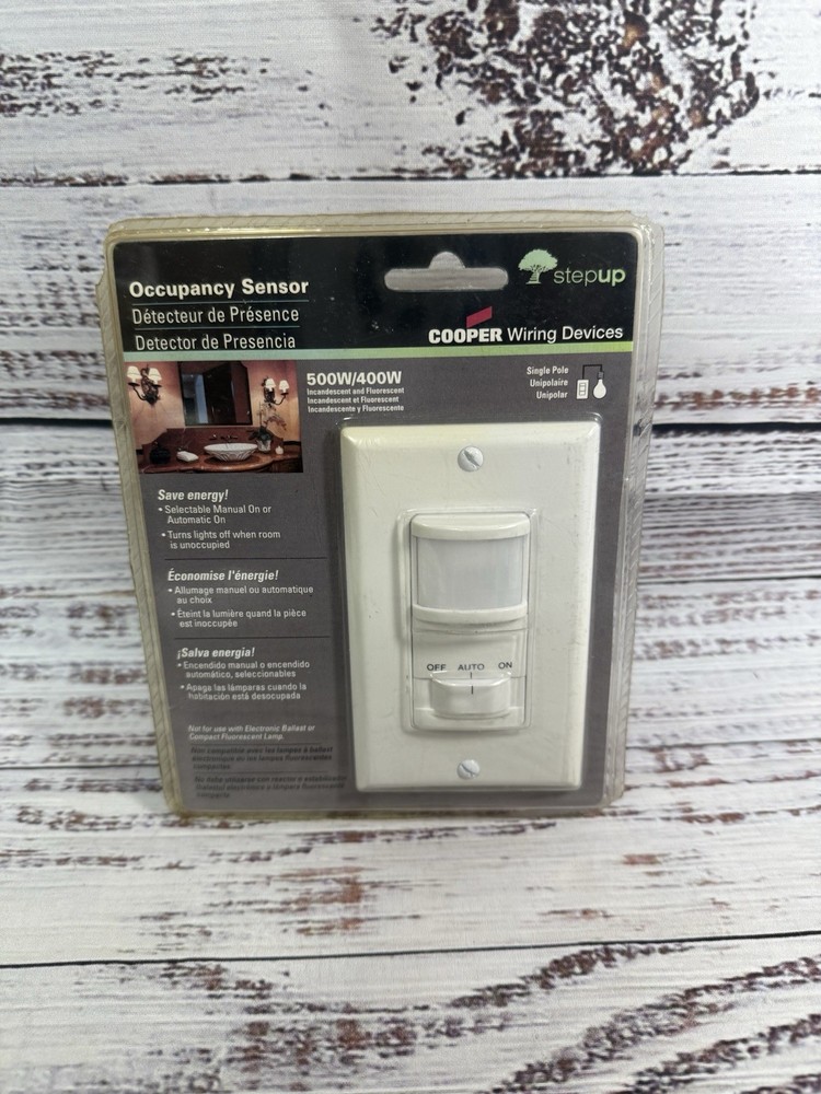 Cooper Stepup Occupancy Sensor K6109W-L - Manual On, Automatic On, Off Switch