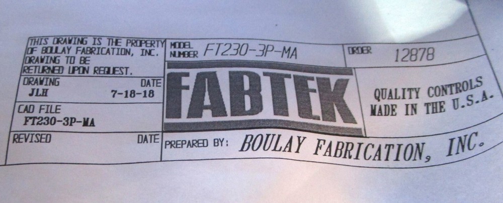 FABTEK Washdown Condensate Unit 25200505C4AB3D w/Boulay Duplex Control Panel 3ph