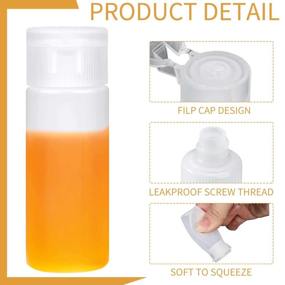 100 PCS 12ml 0.4oz Mini Plastic Sample Bottle Flip Cap Empty Travel Squeeze