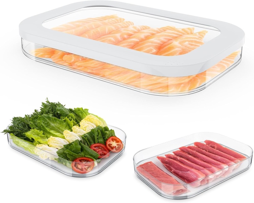 6 Pcs Deli Meat Container Fridge Stackable Bacon Lunch Meat Container