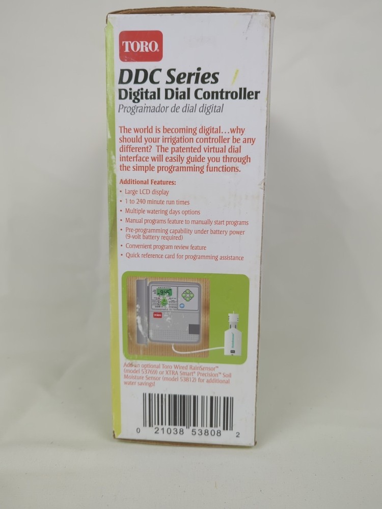 TORO 53808 DDC-8 ID OD Controller Timer Digital Dial 8 Zone Sprinkler Box