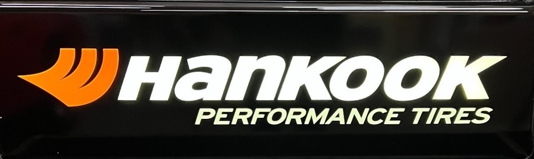 HANKOOK Tire Dealer Sign Black White Letters Single Sided Hanging