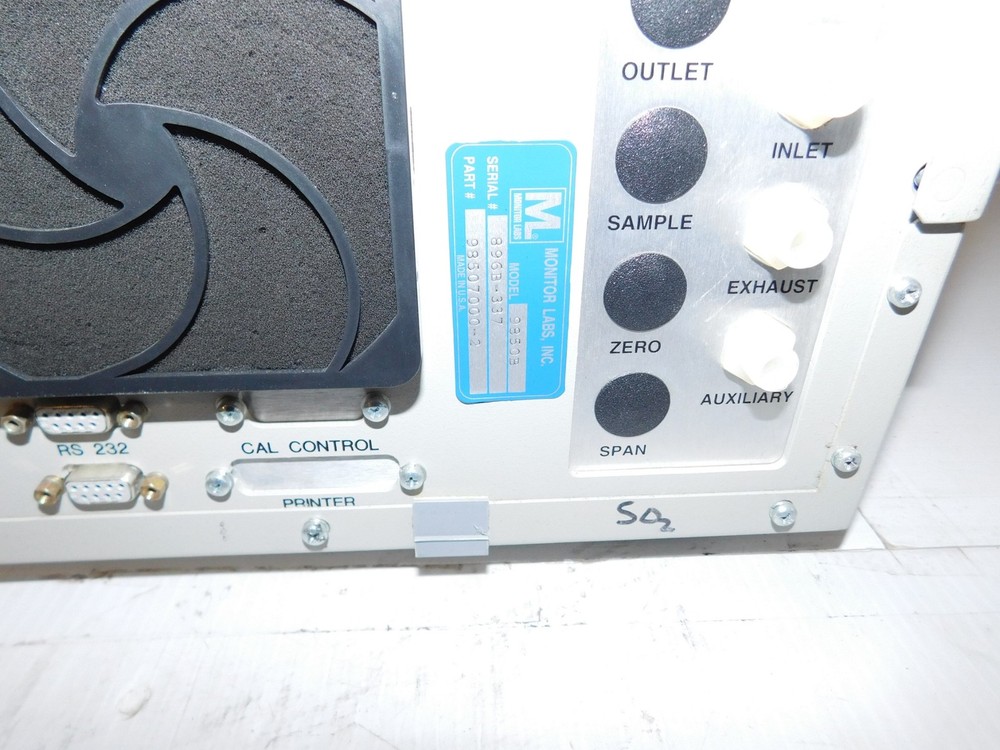 MONITOR LABS ML 9850B SO2 FLUORESCENCE ANALYZER (ZBZ27)