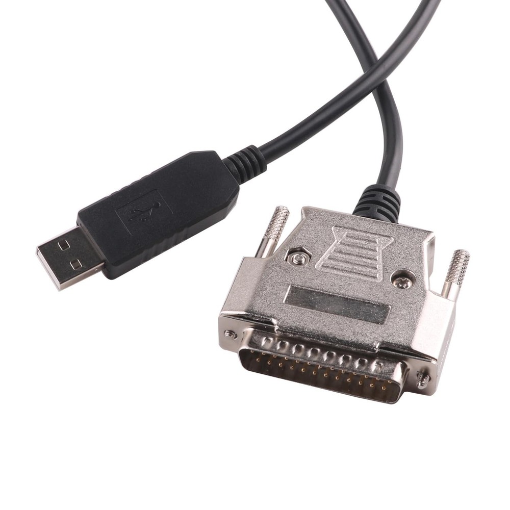 USB to DB25 RS232 Serial Adapter Converter Cable Null Modem FTDI Driver...