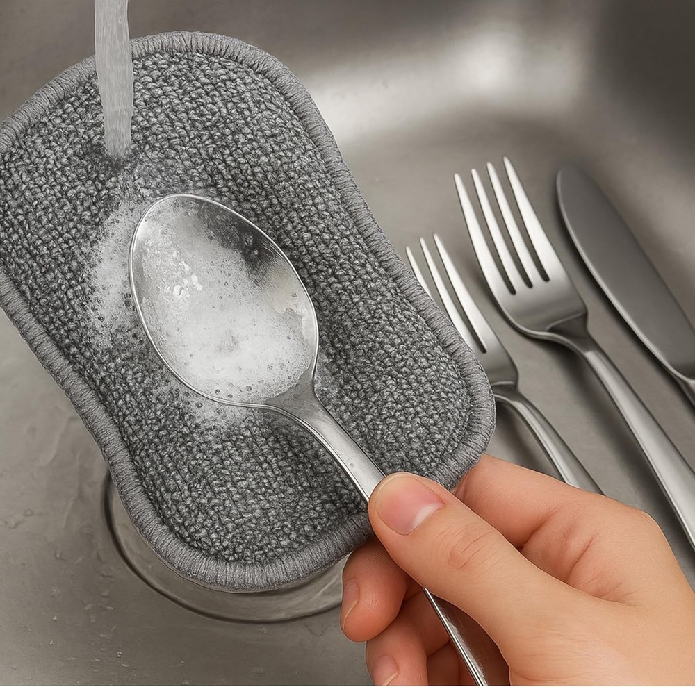 20-Pack Microfiber Non-Scratch Multipurpose Kitchen Dish Sponges, Reusable Scrub
