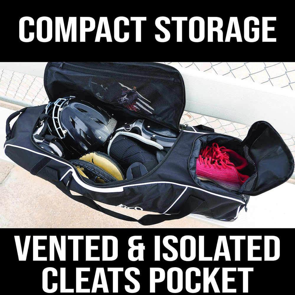Rolling Baseball Bag Black