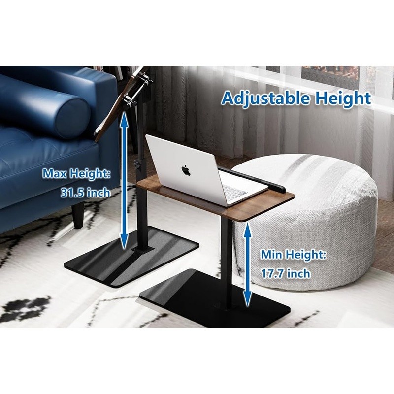 Adjustable Height Swivel Side Table Multi-Functional Nightstand Laptop Desk New