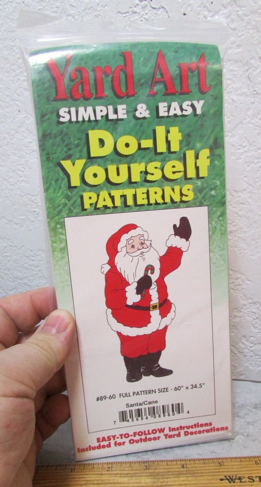 Yard Art Pattern Do it Yourself, 60 x 34 Santa & Candy Cane, with instructions