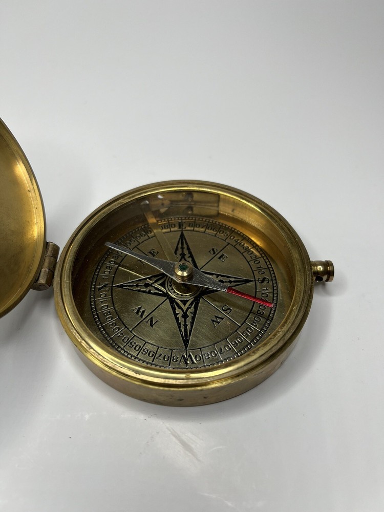 NAUTICAL 3” SOLID BRASS - HEAVY - DIRECTION COMPASS