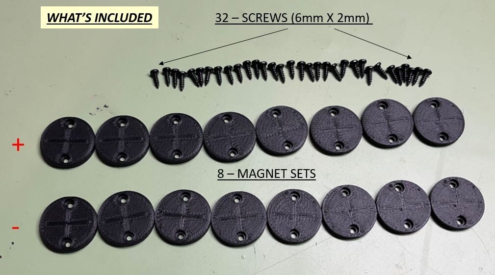 Screw-In Magnets for Speaker Grills, etc. (set of 8)