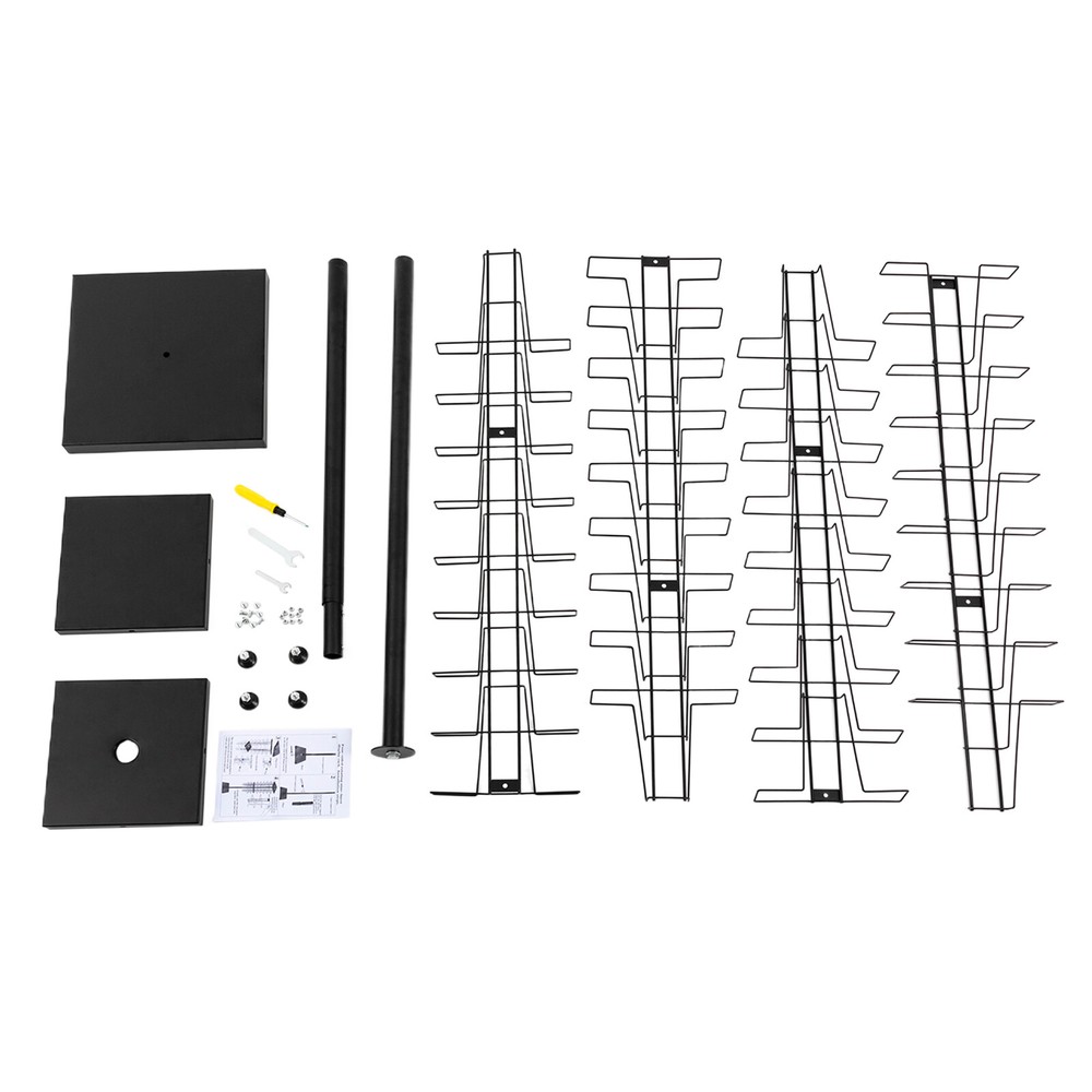 Rotating Holders 36 Pockets Floor Mount Brochure Organizer Display Stands Black