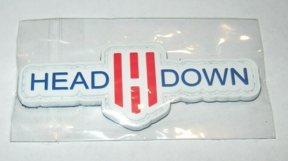 Head Down Logo Morale Patch PVC Hook Backed HeadDown H Shield