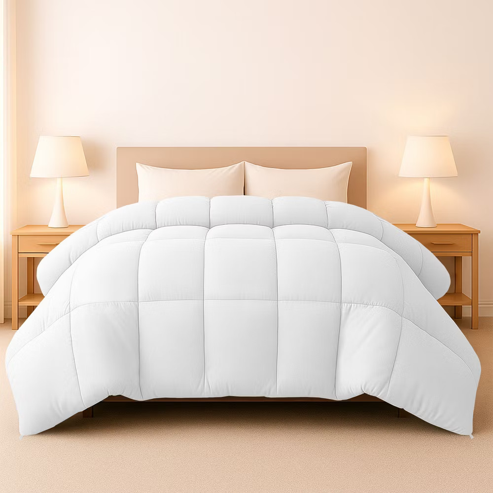 Ultra Soft Easy Care Down Alternative Comforter Single Piece Solid Color Box