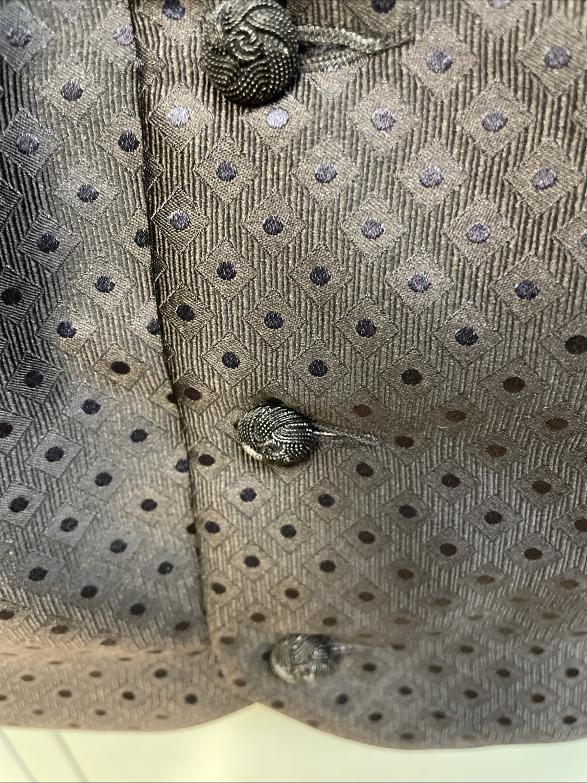 Carrot & Gibbs Handmade XL Blk Silk Formal Vest Tuxedo Wedding Prom