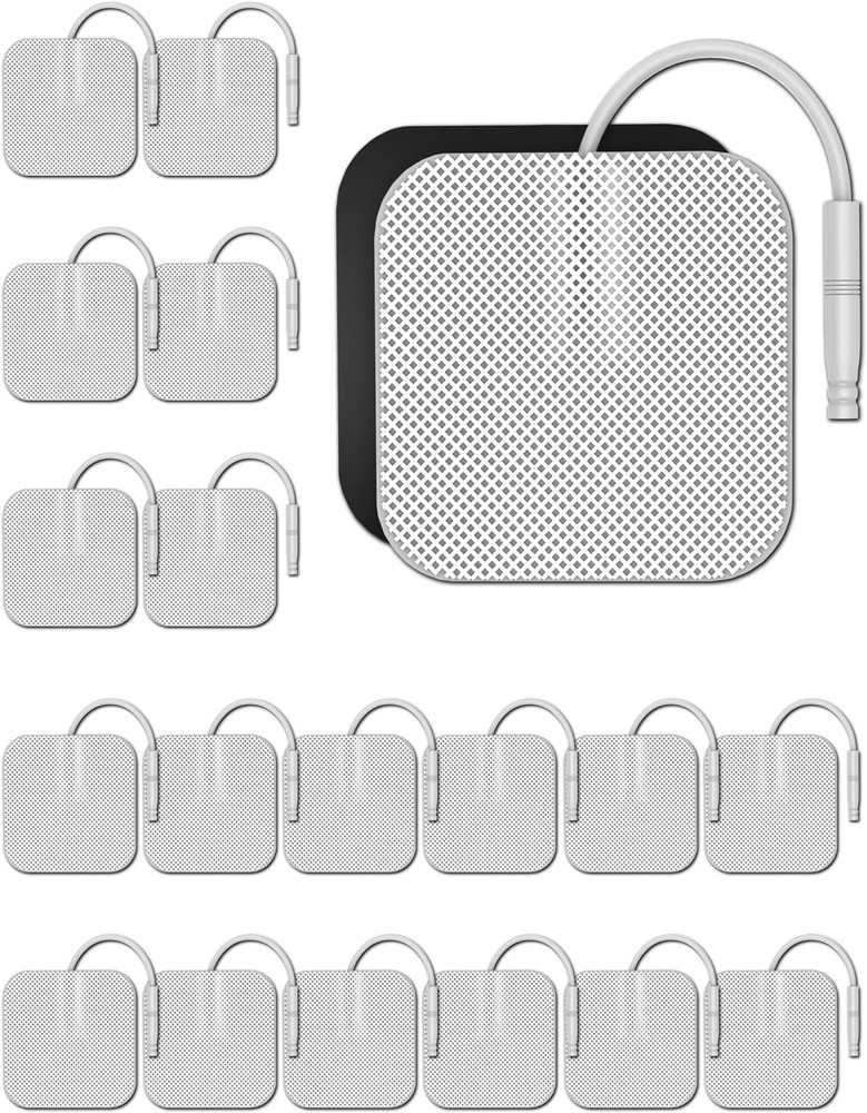 20PCS TENS Unit Electrode Pads 2X2 with Reusable Self-Adhesive Performance, Repl