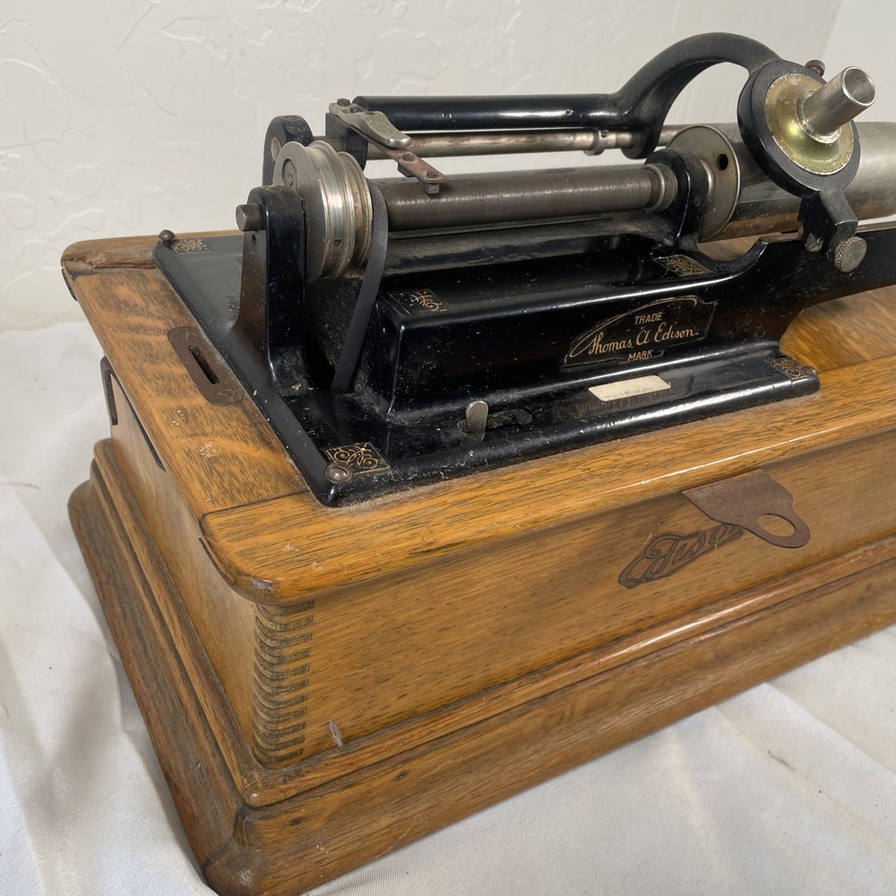 Antique Edison Home Model Cylinder Phonograph Untested