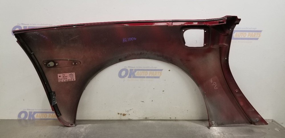 09 CHEVY CORVETTE C6 CONVERTIBLE QUARTER PANEL LEFT DRIVER RED