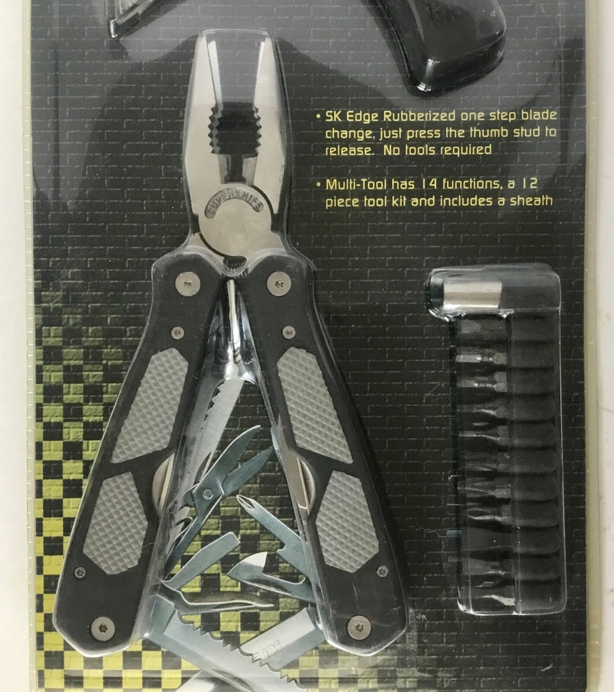 SuperKnife Edge Rubberized & Multitool & Bit Set with Sheath Value Pack